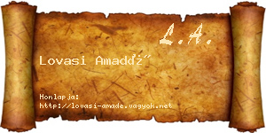 Lovasi Amadé névjegykártya